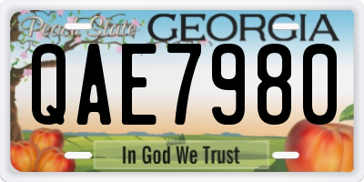 GA license plate QAE7980