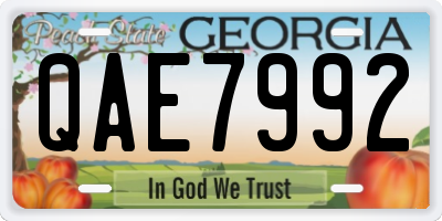 GA license plate QAE7992