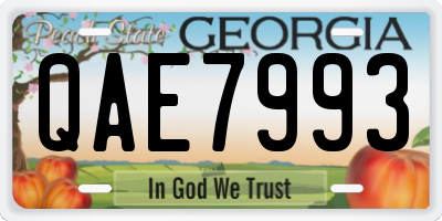 GA license plate QAE7993