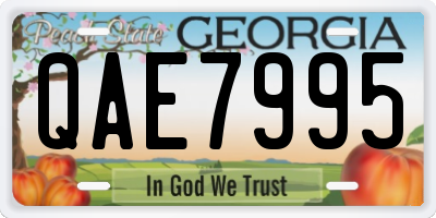 GA license plate QAE7995