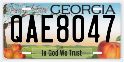 GA license plate QAE8047
