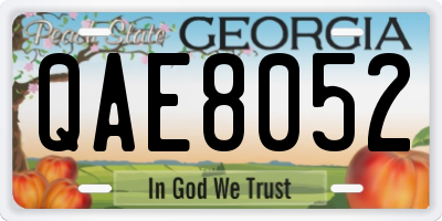 GA license plate QAE8052