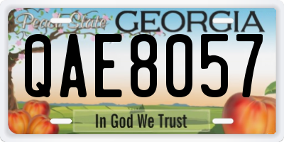 GA license plate QAE8057