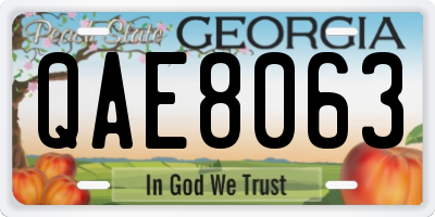 GA license plate QAE8063