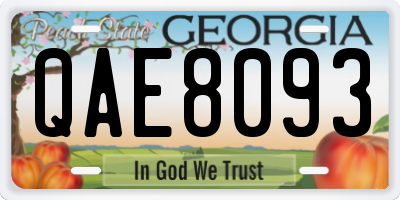 GA license plate QAE8093