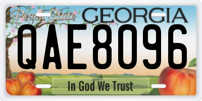 GA license plate QAE8096