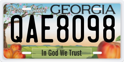 GA license plate QAE8098