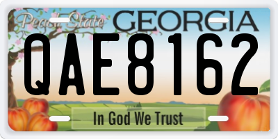 GA license plate QAE8162