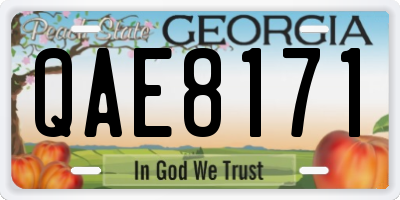 GA license plate QAE8171