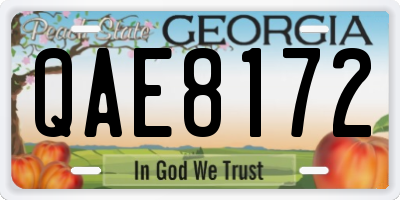GA license plate QAE8172