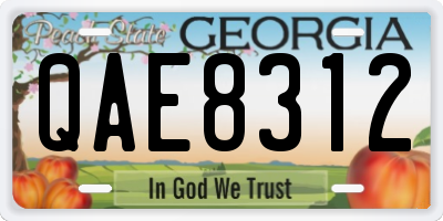 GA license plate QAE8312