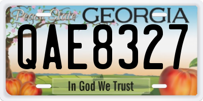 GA license plate QAE8327