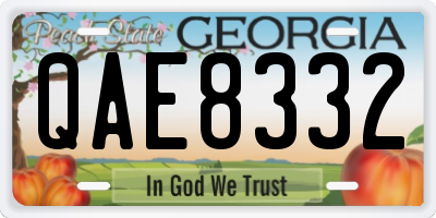 GA license plate QAE8332