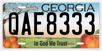 GA license plate QAE8333