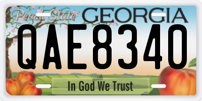 GA license plate QAE8340