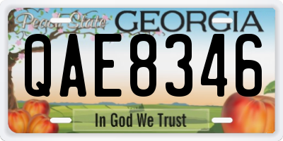 GA license plate QAE8346