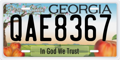 GA license plate QAE8367