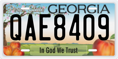 GA license plate QAE8409