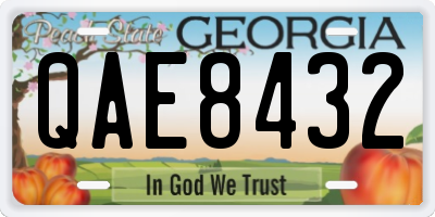 GA license plate QAE8432