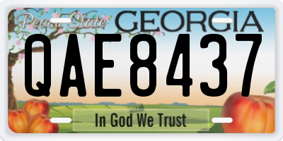 GA license plate QAE8437