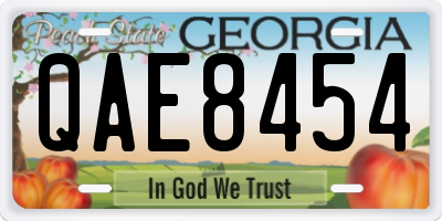 GA license plate QAE8454