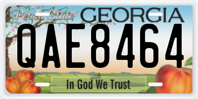 GA license plate QAE8464