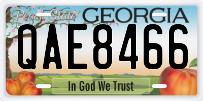 GA license plate QAE8466