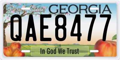 GA license plate QAE8477