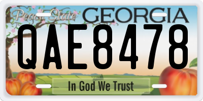 GA license plate QAE8478