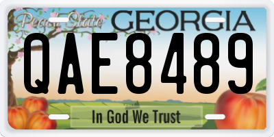 GA license plate QAE8489
