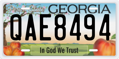 GA license plate QAE8494