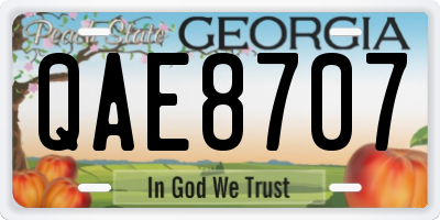 GA license plate QAE8707