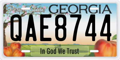 GA license plate QAE8744