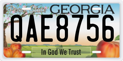 GA license plate QAE8756