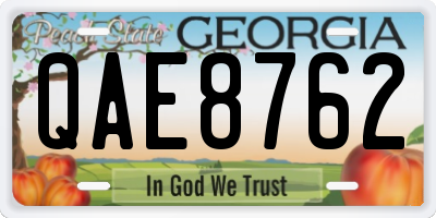 GA license plate QAE8762
