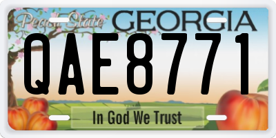 GA license plate QAE8771