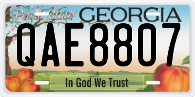 GA license plate QAE8807
