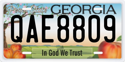 GA license plate QAE8809