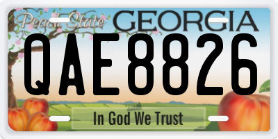 GA license plate QAE8826