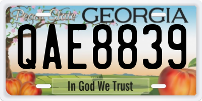 GA license plate QAE8839