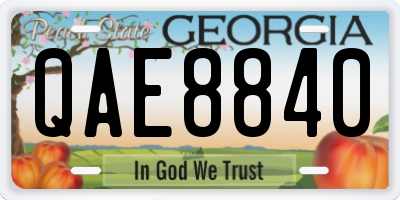 GA license plate QAE8840