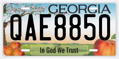 GA license plate QAE8850
