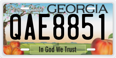 GA license plate QAE8851