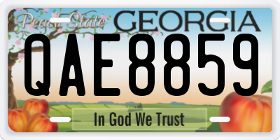 GA license plate QAE8859