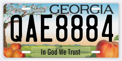GA license plate QAE8884