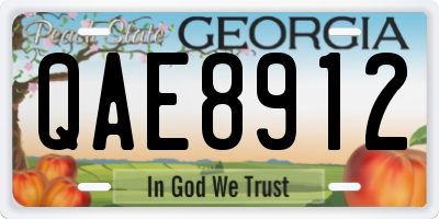 GA license plate QAE8912