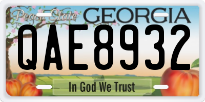 GA license plate QAE8932