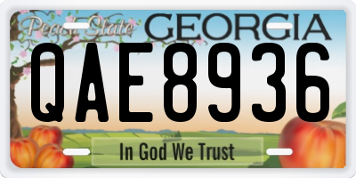 GA license plate QAE8936