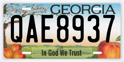 GA license plate QAE8937