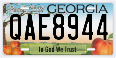 GA license plate QAE8944